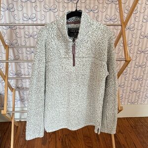 True Grit Light Gray Sherpa Quarter-Zip Pullover